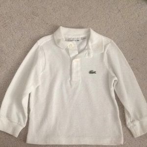 Lacoste white long sleeve shirt. Size 2T.